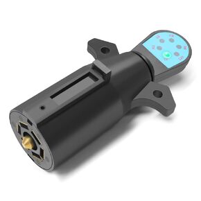 7 Pin Trailer Plug Tester, 7 Way Trailer Wiring Tester for RV, Round Trailer Light Tester for Truck, Pickup, Towing, Tow Wire Brake Blade 12V Connector
