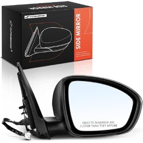 A-Premium Passenger Side Power Door Mirror Compatible with Nissan Models - Sentra S 2020 2021 2022 - Non-Heated Manual Folding Black Outside Rear View Mirror - Replace# 963016LB0A, 963736LB0H