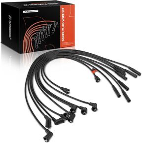 A-Premium 9PCS Spark Plug Wires Compatible with Ford Mustang, E-100 E-200 E-300 Econoline, Bronco, GT40, Custom, Fairlane, Falcon & Buick Skylark & Lincoln Mark IV & Mercury Comet & Oldsmobile 98