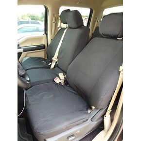 Durafit Seat Covers,F509-C8, Gray Waterproof compatible with 2015-2021 Ford F150 XLT/Lariat, Front 40/20/40 Split Bench, Opening 20 Section Seat Bottom and Opening Console, Side Impact Airbags in Seat