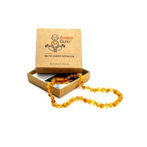 Baltic Amber Necklace (Authentic, Certified) - 12.5 inches - Unisex Jewelry - Multi (Raw/Unpolished) - Real Amber Beads - Proud to Deliver Genuine Baltic Sea Wonder - Ambar