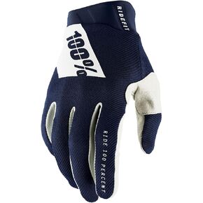 100% RIDEFIT Glove - Touch Screen Friendly & Lightweight Gloves for Bike Riding & MX - Bike Gloves with Neoprene Design - Navy/White, X-Large