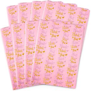 MR FIVE 200 Sheets Gold Thank You Tissue Paper Bulk,20" x 14",Gold Thank You Tissue Paper for Packaging,Small Business,Gold Tissue Paper for Weddings,Graduation,Birthday,Thanksgiving (White)