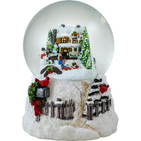 Holiday Sledding Snow Scene Snow Globe by The San Francisco Music Box
