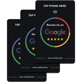 بطاقة NFC Tap للتوافق مع مراجعة Google، وتعليقات وتقييمات فورية بنقرة واحدة | تعزيز تفاعل العملاء وزيادة مراجعات الأعمال | صنابير قابلة لإعادة الاستخدام | متوافق مع جميع الهواتف الذكية (3 عبوات)