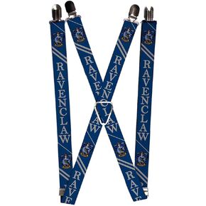Buckle-Down Suspenders-Ravenclaw Crest/stripe2 Blue/Gray