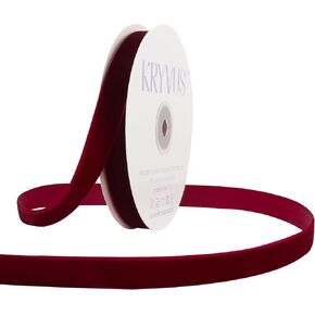 Burgundy Velvet Ribbon 3/8 Inch x 25Yards, Nylon Vintage Velvet Ribbons Perfect for Christmas Decoration, Handmade Craft, Gift Wrapping, Bow Making, Bouquet Packaging