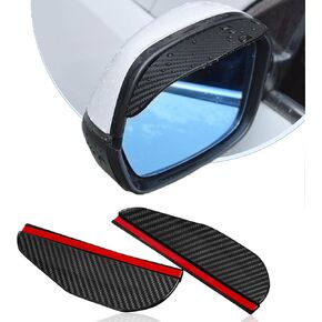 2PCS Car Side Mirror Rain Guards - Waterproof Rear View Mirror Visor Eyebrows - Universal Automotive Mirror Rain Protector Accessories for Cars, Trucks, SUVs (Black)