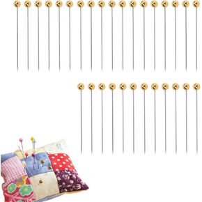 200Pcs Sewing Pins, Straight Pins for Fabric Quilting Pins Corsage Stick Pins Gold Ball Head with Storage Box for Fabric Craft Sewing
