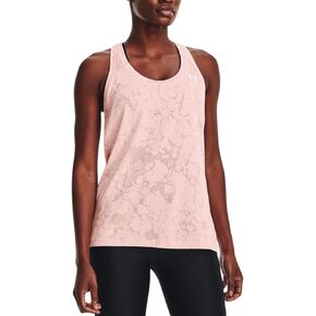Under Armour Women's UA Velocity Jacquard Racerback Tank Micro Pink White Racerback Loose Fit Shirt Top (as1, Alpha, s, Regular, Regular)