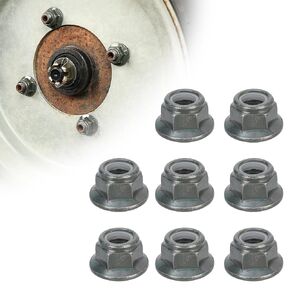 RUTU 8 M10 x 1.25 mm Pitch Metric fine Pitch 304 Stainless Steel Locking Wheel Hexagonal Flange Nuts for Most Brands of UTVs, Quads, Go Karts