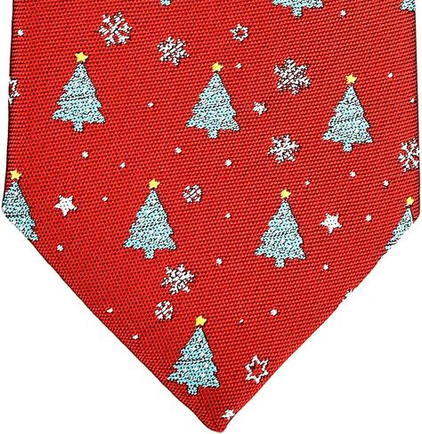 Retreez Christmas Tree and Snowflakes Pattern Microfiber 2.4" Skinny Tie in Saudi Arabia