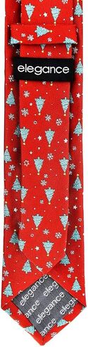 Retreez Christmas Tree and Snowflakes Pattern Microfiber 2.4" Skinny Tie in Saudi Arabia