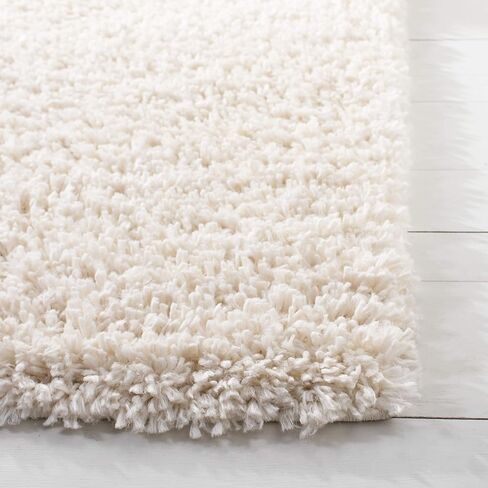سجادة SAFAVIEH August Shag Collection - 2' x 9'، عاجي، تصميم متين، لا يتساقط ويسهل العناية به، سمك 1.5 بوصة مثالي للمناطق ذات حركة المرور العالية في غرفة المعيشة وغرفة النوم (AUG200C) in Saudi Arabia