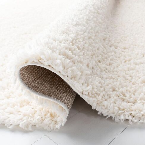 سجادة SAFAVIEH August Shag Collection - 2' x 9'، عاجي، تصميم متين، لا يتساقط ويسهل العناية به، سمك 1.5 بوصة مثالي للمناطق ذات حركة المرور العالية في غرفة المعيشة وغرفة النوم (AUG200C) in Saudi Arabia
