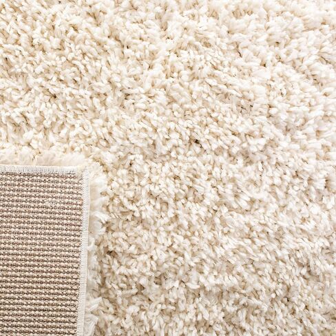 سجادة SAFAVIEH August Shag Collection - 2' x 9'، عاجي، تصميم متين، لا يتساقط ويسهل العناية به، سمك 1.5 بوصة مثالي للمناطق ذات حركة المرور العالية في غرفة المعيشة وغرفة النوم (AUG200C) in Saudi Arabia