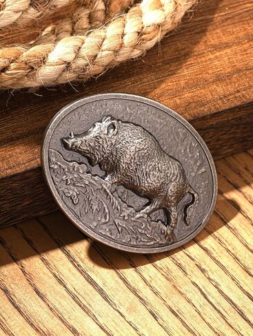 HAQUIL Wild Boar Hunting Belt Buckle Steel Vintage Jewlery for Men in Saudi Arabia