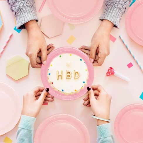 192PCS Pink Gradient Party Supplies Set Serve 48 Guests Tableware Include Paper Plates Cups Napkins Disposable Dinnerware Decorations for Wedding Bachelor Baby Shower Sweet Sixteen Birthday in Saudi Arabia