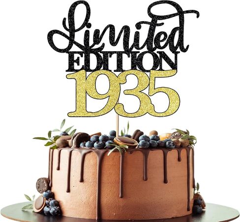 إصدار محدود من غلاف الكعكة لعام 1944، غلاف كعكة عيد الميلاد الثمانين السعيد، يهتف الرجال والنساء 80 عامًا / 80 عامًا وتزيين رائع للكيك، لوازم تزيين حفلات عيد الميلاد الثمانين اللامعة من الذهب الأسود in Kuwait