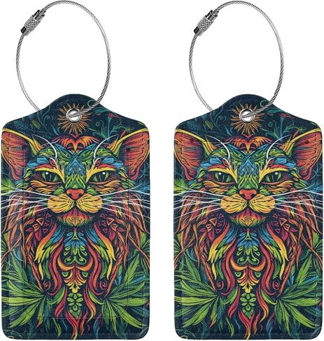 Deer Camo Camouflage American Flag Hunting-1 2 Pack Luggage Tag for Suitcase, Luggage Tags for Suitcases,Leather Stainless Steel Loop Label Tag for Men Women Girlstravel Bag Suitcase in Saudi Arabia