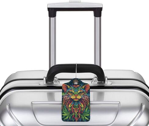 Deer Camo Camouflage American Flag Hunting-1 2 Pack Luggage Tag for Suitcase, Luggage Tags for Suitcases,Leather Stainless Steel Loop Label Tag for Men Women Girlstravel Bag Suitcase in Saudi Arabia
