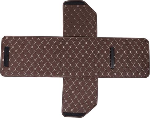 X AUTOHAUX 40 × 31 × 29 سم أسود من جلد البولي يوريثان حقيبة تخزين السيارة منظم صندوق السيارة مقاوم للماء وقابل للطي مع مقبض لشاحنة SUV وغرز بيج in Saudi Arabia