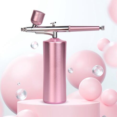 KADS Nail Cordless Airbrush Nail Spray Gun with Air Compressor, Portable Cordless Auto Airbrush Gun Kit, Rechargeable Handheld Airbrush Set (Pink) in Kuwait