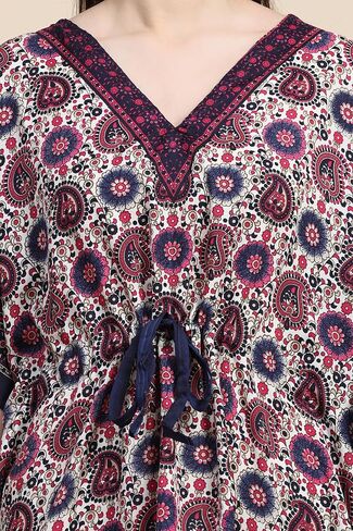 Women African Print Kaftan Beach Cover Up Tribal Plus Size V-Neck Loose Kimono Maxi Summer Free Size Dress in Saudi Arabia