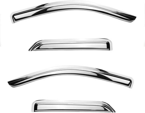 94623Y Chrome Side Window Visor Wind Vent Deflector fit for 02-08 Dodge Ram 1500,03-09 Ram 2500&3500 Quad Cab with 2 Half Size Rear Doors,4pc Outside Mount Style Shade Sun Rain Guards Set in Saudi Arabia