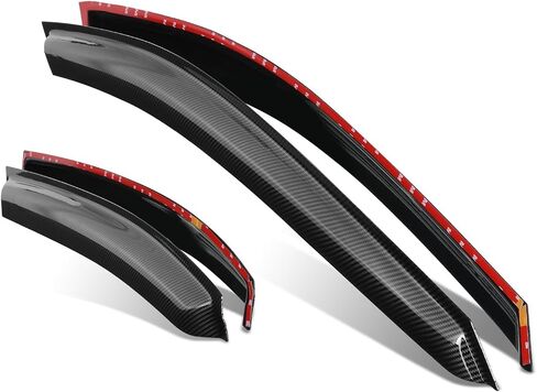 DNA MOTORING Set of 4 Tape-On Carbon Fiber Pattern Styling Window Visor Deflector Rain/Sun Guard Compatible with Hyundai Sonata 2006-2010, WVS-180-CF in Saudi Arabia