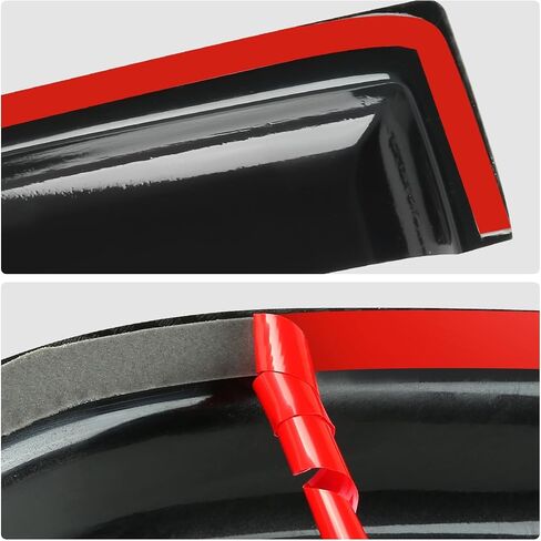 DNA MOTORING Set of 4 Tape-On Carbon Fiber Pattern Styling Window Visor Deflector Rain/Sun Guard Compatible with Hyundai Sonata 2006-2010, WVS-180-CF in Saudi Arabia