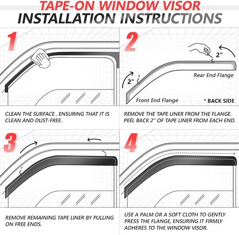 DNA MOTORING Set of 4 Tape-On Carbon Fiber Pattern Styling Window Visor Deflector Rain/Sun Guard Compatible with Hyundai Sonata 2006-2010, WVS-180-CF in Saudi Arabia