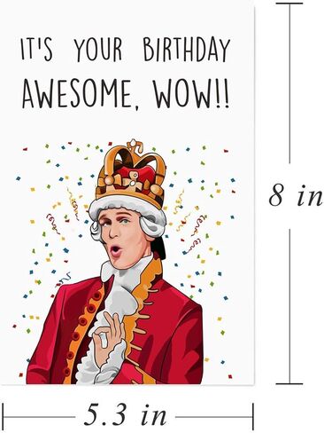 Hamilton Birthday Card,Musical Birthday Card,King George III Birthday Cards in Kuwait
