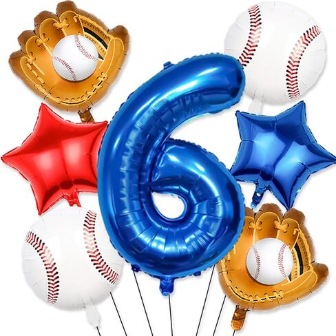 Baseball Balloons 1st Birthday Decorations for Boys, Baseball Party Decorations Baseball Sports Theme Party Supplies, 40 inch Foil Number Balloons Number 1 Balloon Blue Red White Sports Balloon Kits in Saudi Arabia