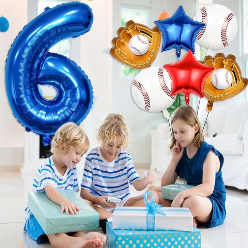 Baseball Balloons 1st Birthday Decorations for Boys, Baseball Party Decorations Baseball Sports Theme Party Supplies, 40 inch Foil Number Balloons Number 1 Balloon Blue Red White Sports Balloon Kits in Saudi Arabia