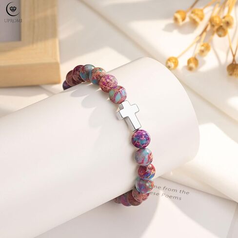UPROMI Cross Bracelet for Girls Baptism First Communion Confirmation Gifts for Teen Girls in Saudi Arabia