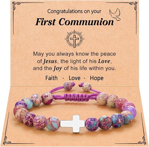 UPROMI Cross Bracelet for Girls Baptism First Communion Confirmation Gifts for Teen Girls in Saudi Arabia