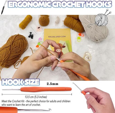 مجموعة LOLCROCHET Fox Crochet للمبتدئين، مجموعة Amigurumi Crochet Starter مع فيديو تعليمي خطوة بخطوة، مجموعة حياكة سهلة للحيوانات للأطفال والكبار، دمية كروشيه هدية عيد الميلاد in Kuwait