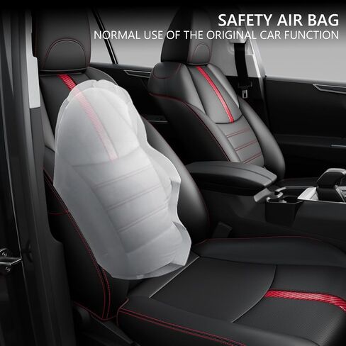Xipoo Fuel Seat Cover Compatible with 2019-2025 Toyota RAV4 Car Seat Protector Replacement for 2019-2025 Toyota RAV4 Accessories(Compatible with 19-25 RAV4 Fuel,Black+Red Carbon Fiber) in Saudi Arabia