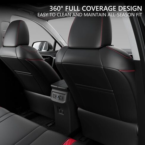 Xipoo Fuel Seat Cover Compatible with 2019-2025 Toyota RAV4 Car Seat Protector Replacement for 2019-2025 Toyota RAV4 Accessories(Compatible with 19-25 RAV4 Fuel,Black+Red Carbon Fiber) in Saudi Arabia