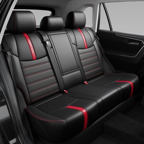 Xipoo Fuel Seat Cover Compatible with 2019-2025 Toyota RAV4 Car Seat Protector Replacement for 2019-2025 Toyota RAV4 Accessories(Compatible with 19-25 RAV4 Fuel,Black+Red Carbon Fiber) in Saudi Arabia