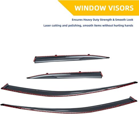 4pcs Smoke Tint With Chrome Trim Window Visors Compatible with 2015-2021 Lexus NX200t NX300 NX300h AZ10 Outside Mount Tape On/Clip On Style PVC Sun Rain Guard Vent in Kuwait