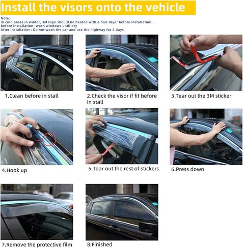 4pcs Smoke Tint With Chrome Trim Window Visors Compatible with 2015-2021 Lexus NX200t NX300 NX300h AZ10 Outside Mount Tape On/Clip On Style PVC Sun Rain Guard Vent in Kuwait