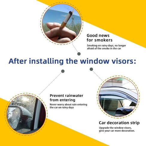 4pcs Smoke Tint With Chrome Trim Window Visors Compatible with 2015-2021 Lexus NX200t NX300 NX300h AZ10 Outside Mount Tape On/Clip On Style PVC Sun Rain Guard Vent in Kuwait