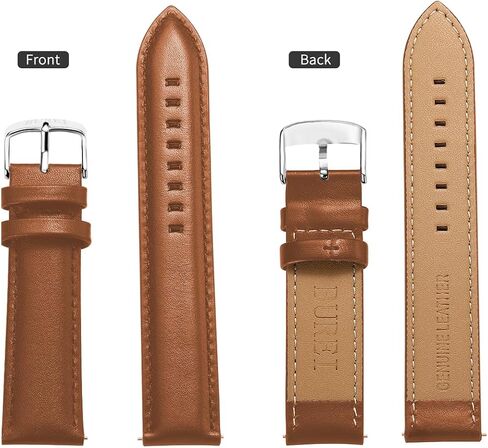 BUREI Leather Watch Band for Men and Women 20mm Top Grain Calf Leather Watch Strap in Saudi Arabia