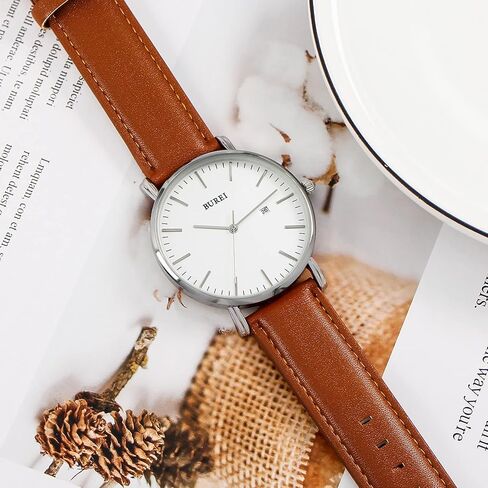 BUREI Leather Watch Band for Men and Women 20mm Top Grain Calf Leather Watch Strap in Saudi Arabia