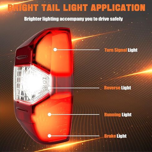 Tail Light Assembly Fit For Toyota Tundra 2014 2015 2016 2017 2018 2019 2020 2021 Rear Left Driver Back Up Side Lens Housing Taillight Cover Replaces 81550-0C101 TO2800193(Lamp Included) in Kuwait