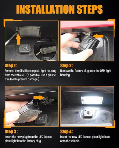 مصباح لوحة ترخيص LED من LESAUCE لشاحنة بيك اب دودج دورانجو 2014-2023، 6000 كلفن أبيض، 18 SMD، استبدال مجموعة مصابيح العلامات، التوصيل والتشغيل، حزمة من 2 in Kuwait