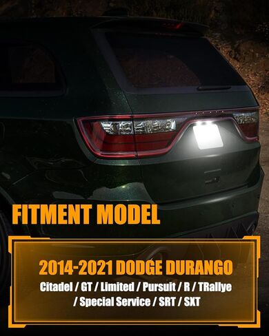 مصباح لوحة ترخيص LED من LESAUCE لشاحنة بيك اب دودج دورانجو 2014-2023، 6000 كلفن أبيض، 18 SMD، استبدال مجموعة مصابيح العلامات، التوصيل والتشغيل، حزمة من 2 in Kuwait