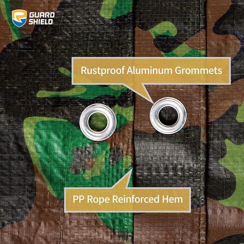 GUARD SHIELD Heavy Duty Camo Tarp Camouflage Tarps Waterproof 9x12 Feet Poly Cover 10mil in Kuwait